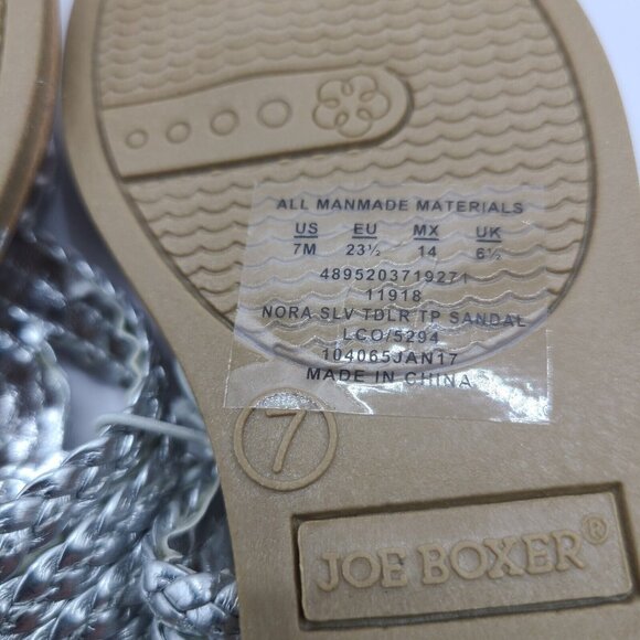 Joe Boxer Girls Toddler Silver Piper Sandal sz 7 hook loop fastening New W/ Tags - Picture 5 of 6